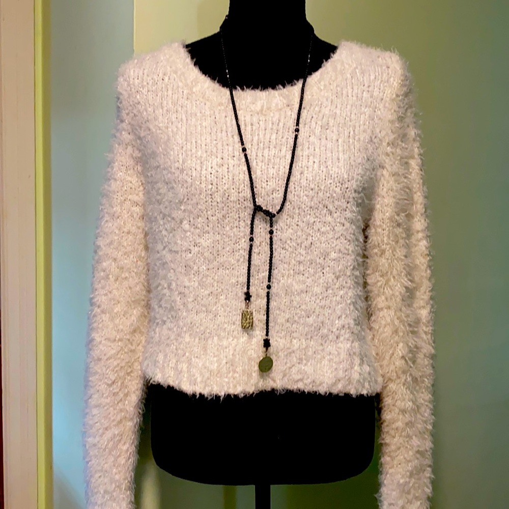Cream crop sweater